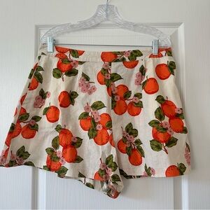 Princess Highway Orange Floral High Waist Shorts